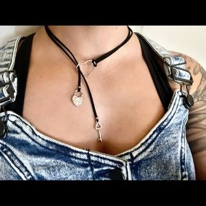 Unique lock and key boho choker necklace
